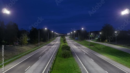 Highway time lapse during dusk