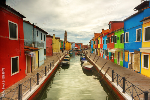 Burano island in Venice and its colorful houses © yavuzsariyildiz