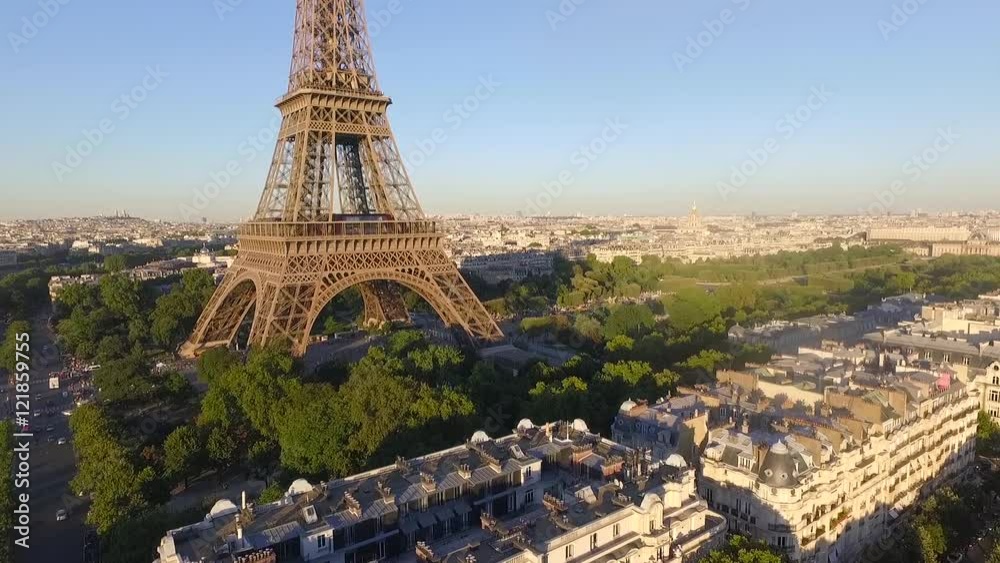 a top view of the Eiffel Tower.