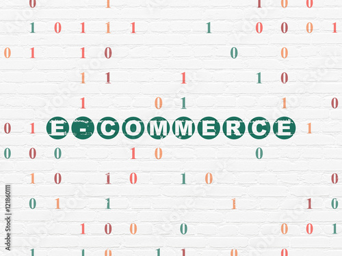 Business concept: E-commerce on wall background
