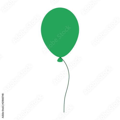Flat icon balloon. Green balloon. Vector illustration.
