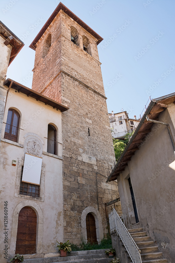 Belfry in the center of Tagliacozzo  (Italy)
