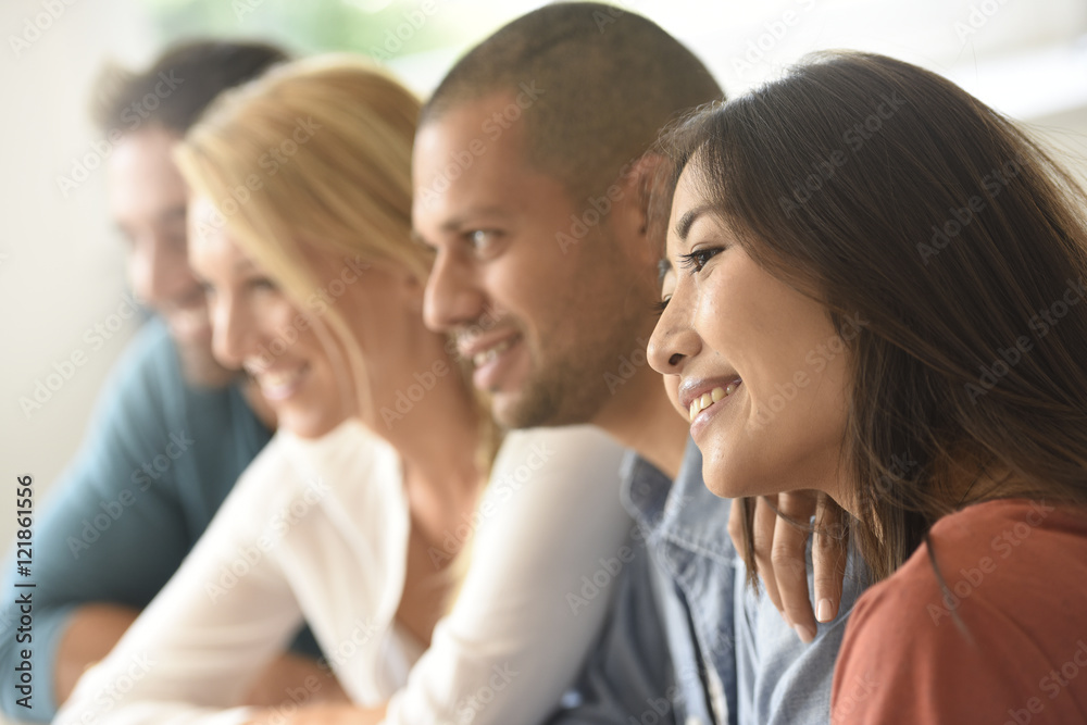 Group of ethnic people attending a meeting Group of ethnic people attending a meeting