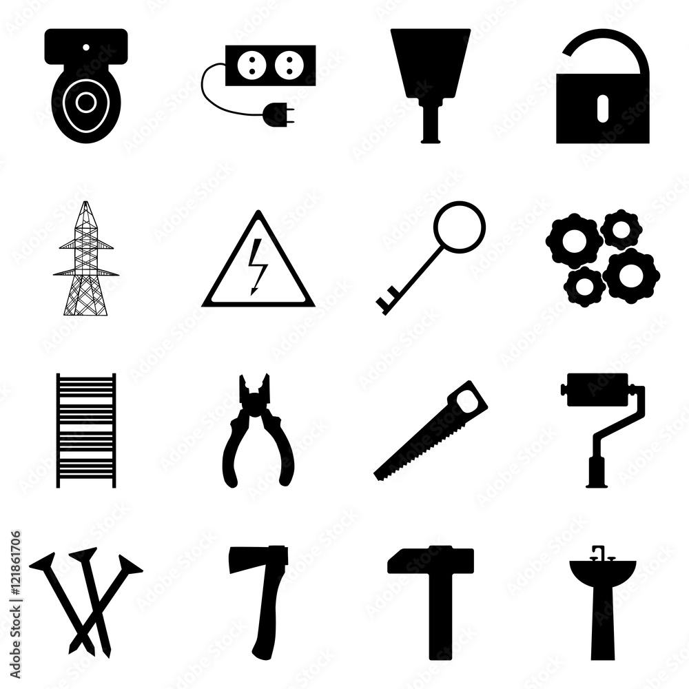 Icons set refit. Vector sign of repair. Building symbol. Icons set refit. Vector sign of repair. Building symbol.