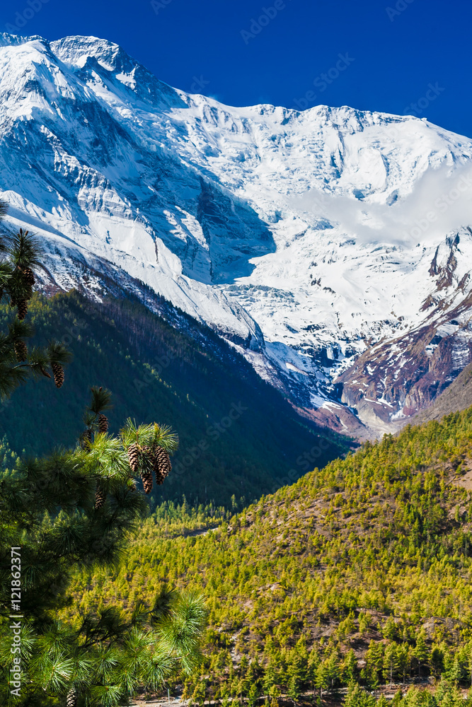 Landscapes Snow Mountains Nature Morning Viewpoint.Mountain Trekking Landscape Background. Nobody photo.Asia Vertial picture. Sunlights White Blue Sky. Himalayas Rocks. Landscapes Snow Mountains Nature Morning Viewpoint.Mountain Trekking Landscape Background. Nobody photo.Asia Vertial picture. Sunlights White Blue Sky. Himalayas Rocks.