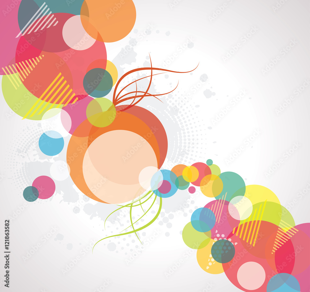 Fototapeta premium Abstract background with transparent circles, vector illustratio
