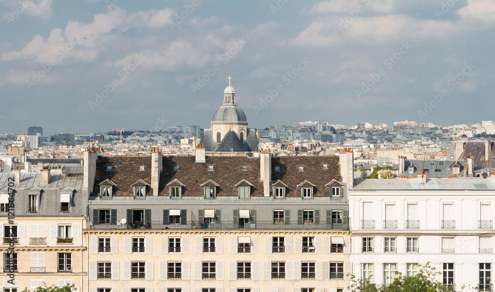 The view on parisian houses, Paris, France.