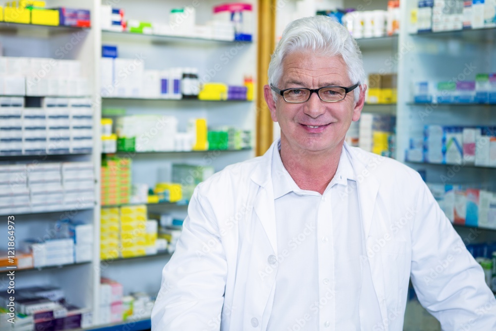 Pharmacist in lab coat Pharmacist in lab coat