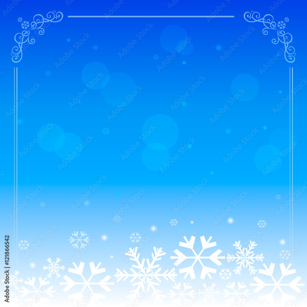 Christmas background with snowflakes and place for text. Vector Illustration.