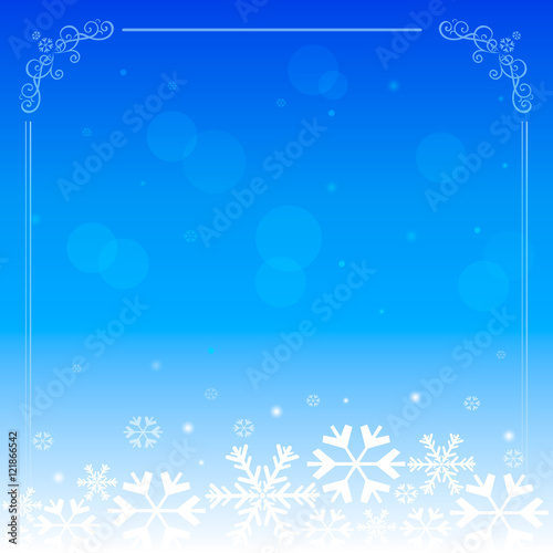 Christmas background with snowflakes and place for text. Vector Illustration.