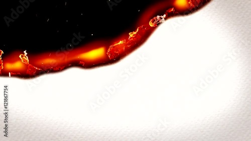 Burning white paper.