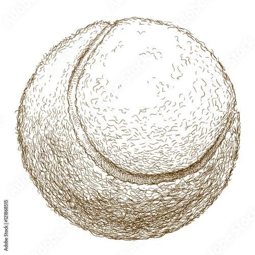 engraving  illustration of tennis ball