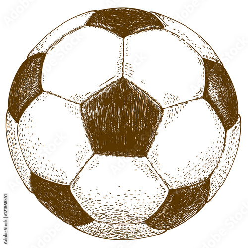 engraving  illustration of football ball