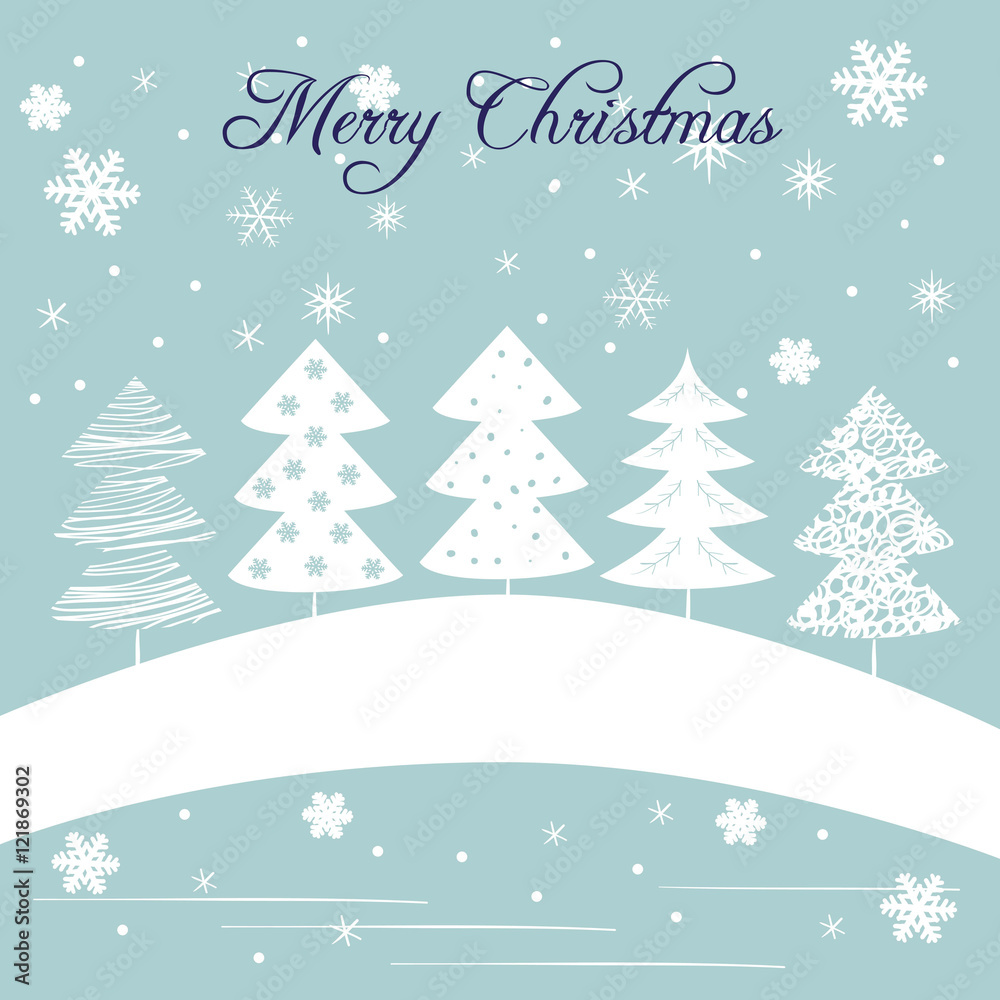 Christmas card with christmas trees. Christmas card with christmas trees.