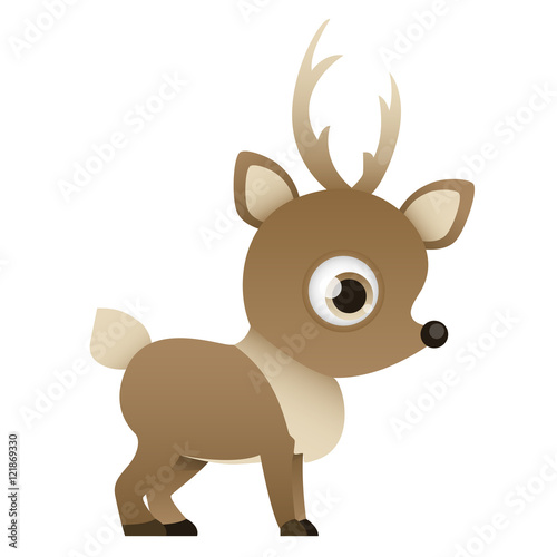 Reindeer isolated on white background. Vector illustration