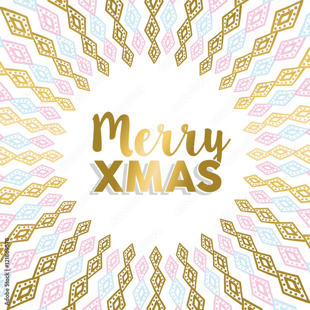 Fototapeta premium Merry Xmas gold mandala design in light colors