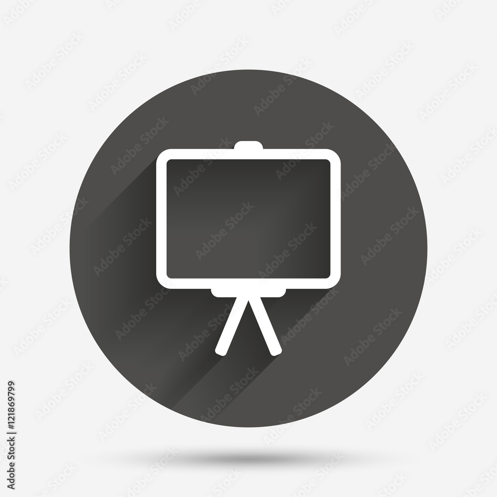 Presentation billboard sign icon. PPT symbol.