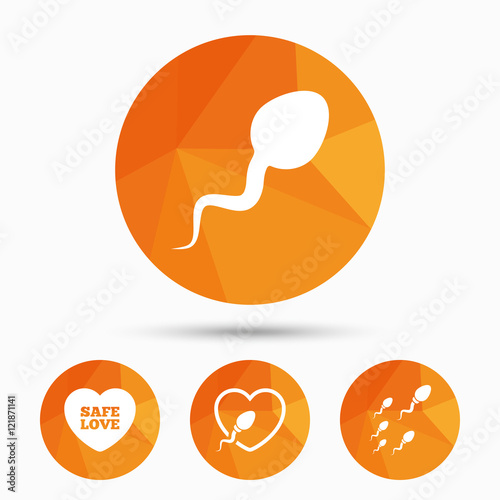 Sperm icons. Fertilization or insemination signs