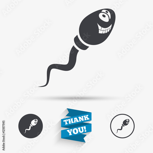 Sperm sign icon. Fertilization symbol.