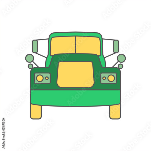 Truck flat sign icon on background