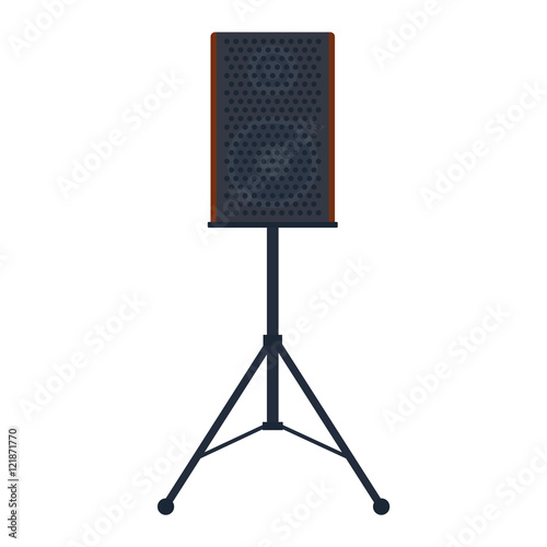 Musical columns speaker bass equipment isolated on white background. Vector column speaker loudspeaker loud volume modern musical system. Disco electronics professional technology column speaker.
