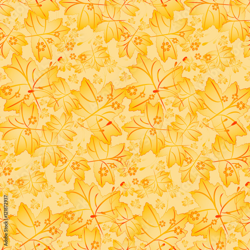 Seamless autumn pattern with maple leaves