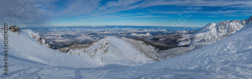 Panorama from Kasprowy Wierch in winter, Tatras, Poland
