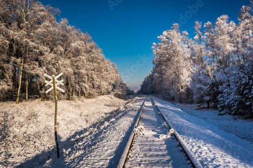 Frozen unused railway line ...