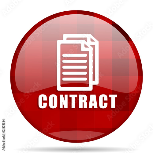contract red round circle glossy modern design web icon