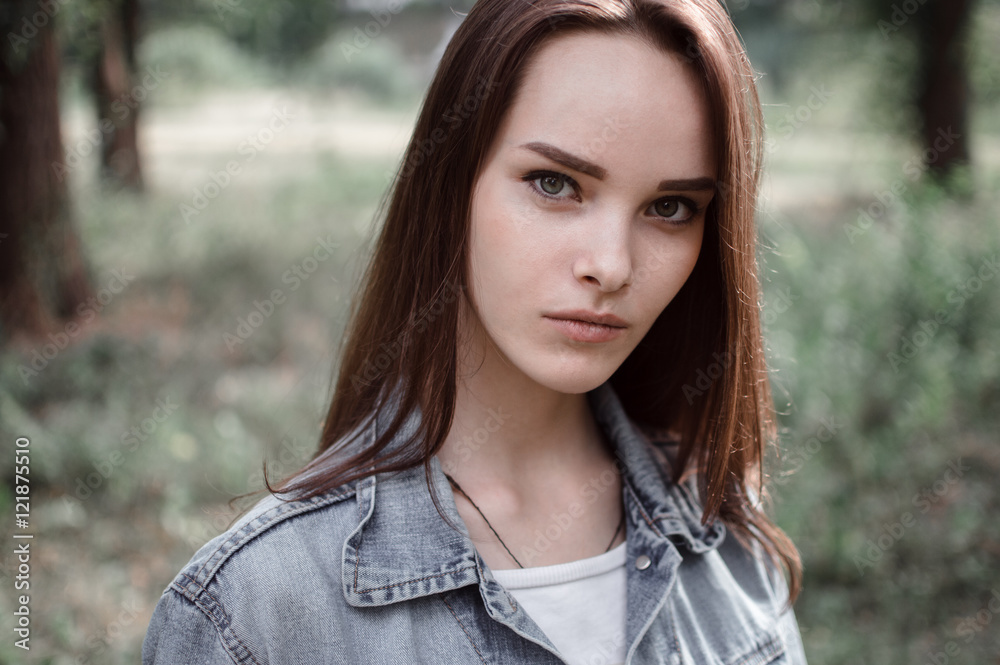 portrait of a beautiful girl closeup on street portrait of a beautiful girl closeup on street