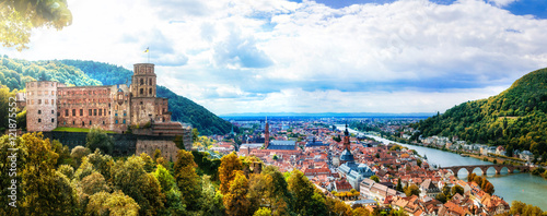 Panoramic view of beautiful medieval town Heidelberg, Germany photo