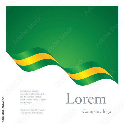 New brochure abstract design modular pattern of wavy flag ribbon of Brazil