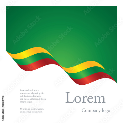 New brochure abstract design modular pattern of wavy flag ribbon of Lithuania