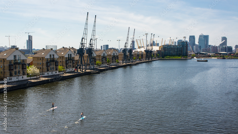 The London Royal Docks situated in East London