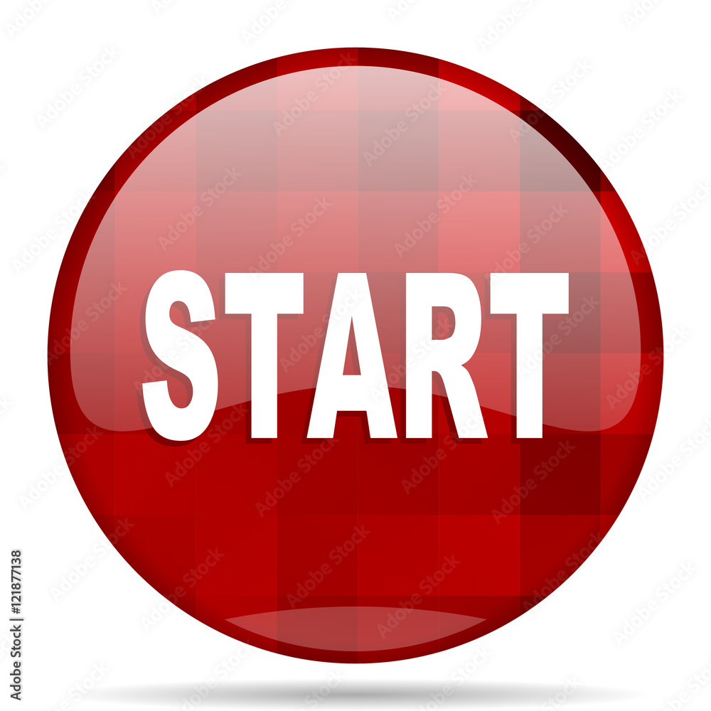 start red round circle glossy modern design web icon start red round circle glossy modern design web icon