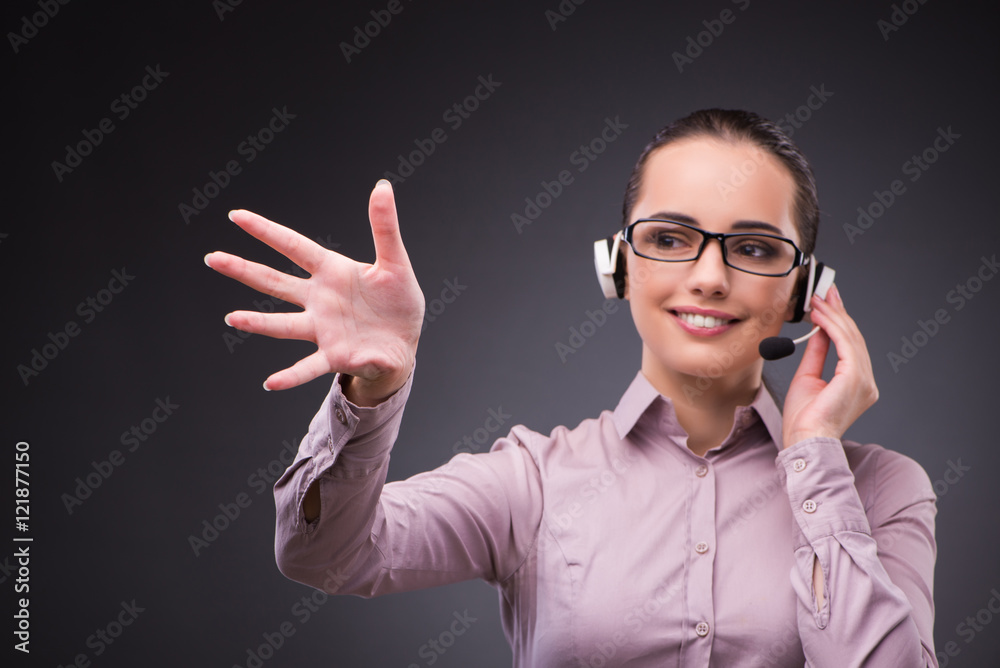 Helpdesk operator in communication concept Helpdesk operator in communication concept