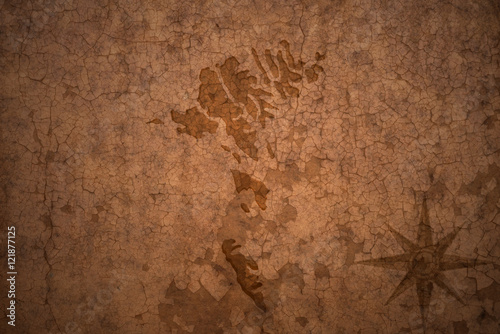 faroe islands map on vintage crack paper background