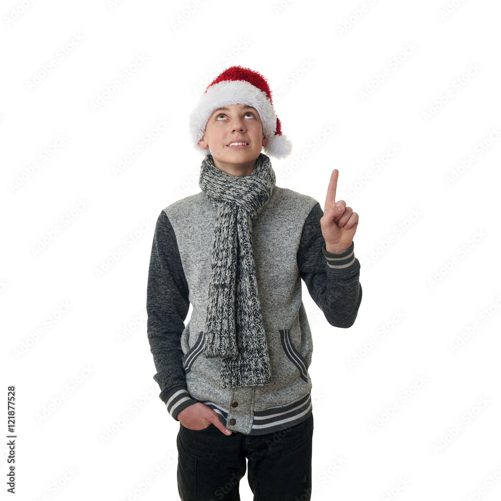 Cute teenager boy in gray sweater over white isolated background Cute teenager boy in gray sweater over white isolated background