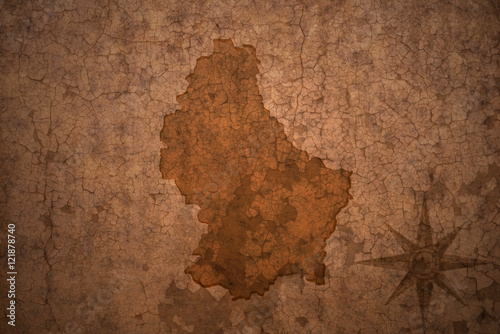 luxembourg map on vintage crack paper background