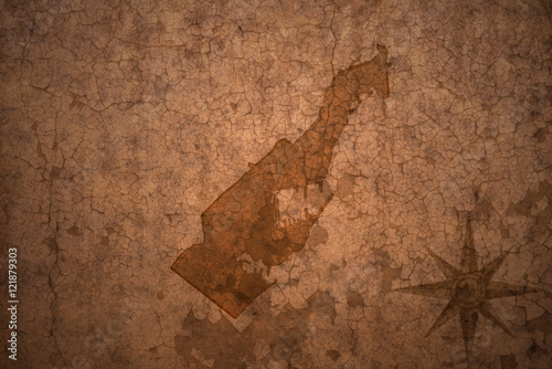 monaco map on vintage crack paper background