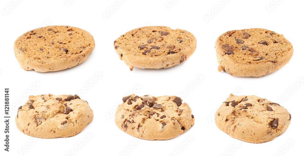 Pile of cookies isolated over the white background Pile of cookies isolated over the white background