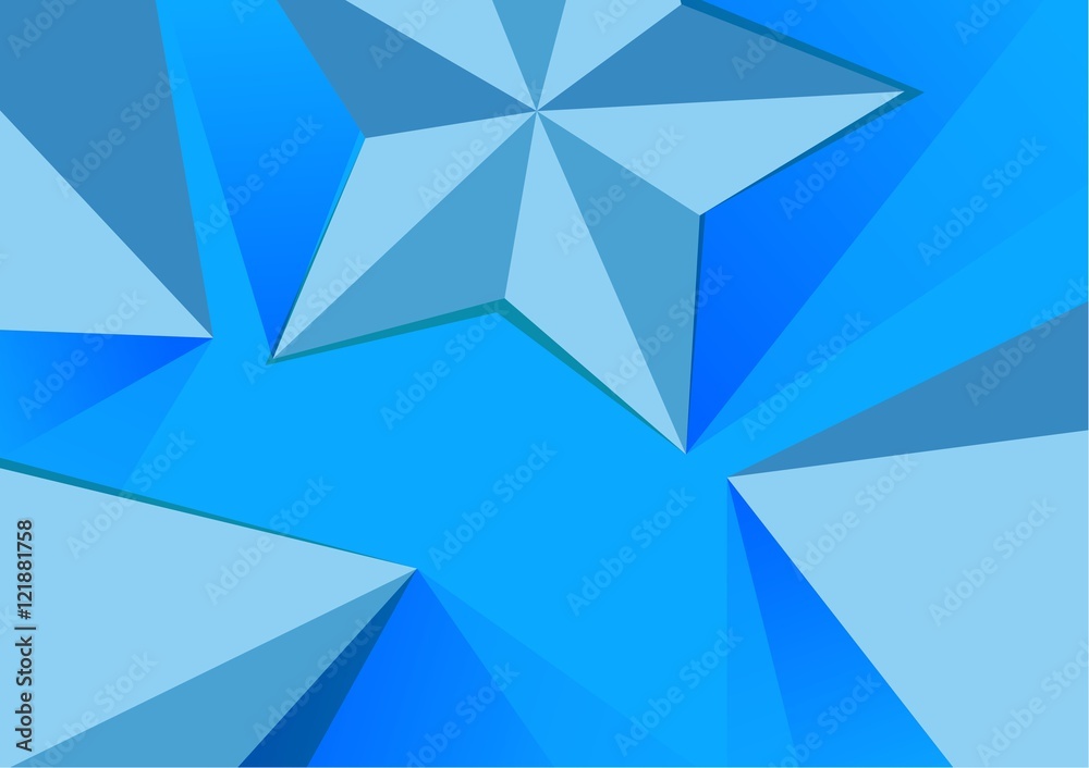 Abstract Polygonal pyramid and star background Abstract Polygonal pyramid and star background