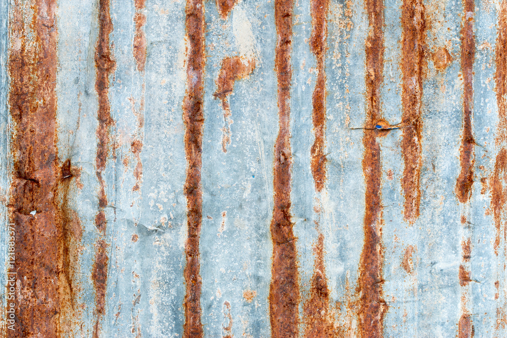 A background of peeling paint and rusty old metal