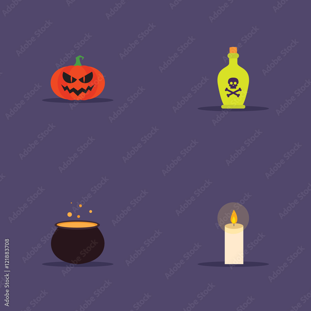 Cartoon halloween objects Cartoon halloween objects