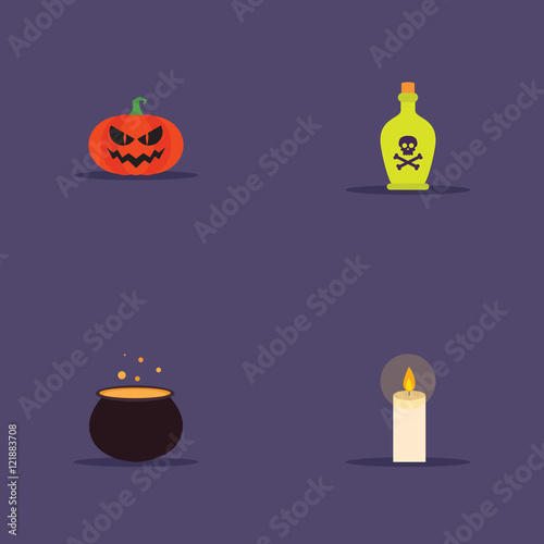 Cartoon halloween objects