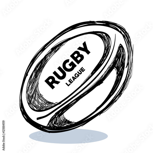 hand drawing rugby ball design vector illustration eps 10