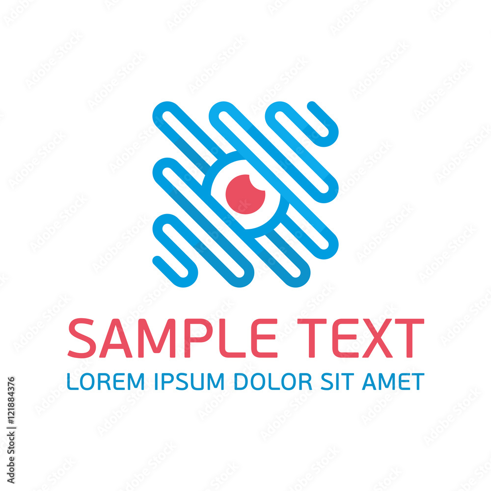 Blue abstract logo template.