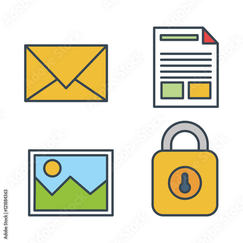 collection icons secutiry data design isolated vector illustration eps 10