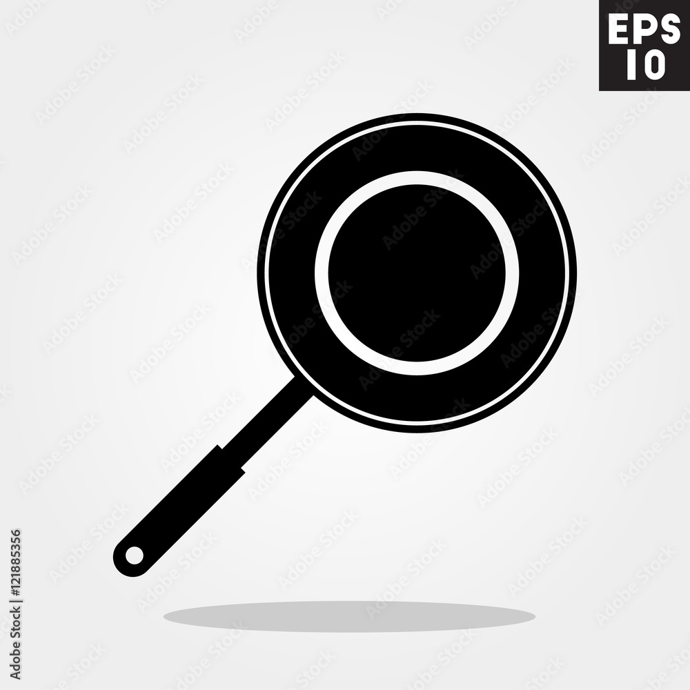 Frying pan icon in trendy flat style isolated on grey background. Id card symbol for your design, logo, UI. Vector illustration, EPS10. Frying pan icon in trendy flat style isolated on grey background. Id card symbol for your design, logo, UI. Vector illustration, EPS10.