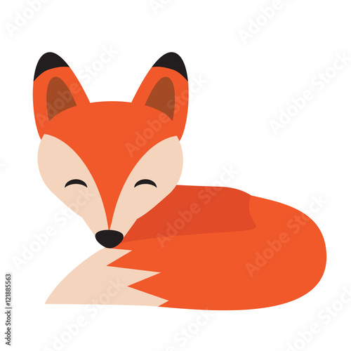 Funny fox cartoon vector illustration
